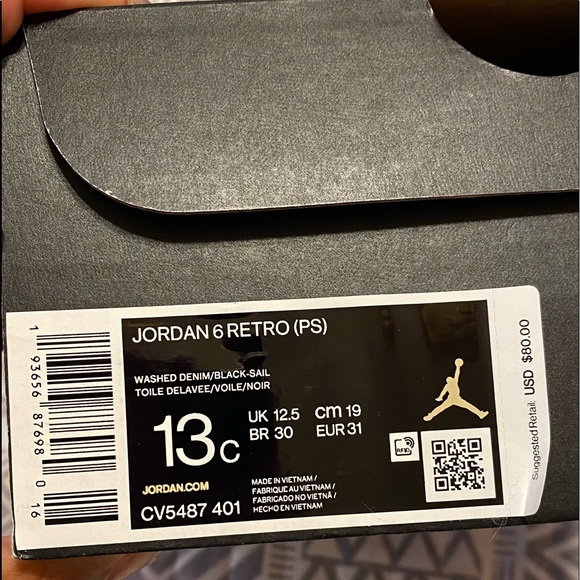 Jordan Retro 6 washed denim size 13C - Picture 4 of 4